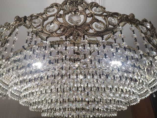 Lampara cristal tallado.