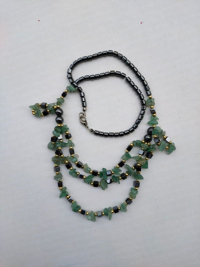 COLLAR CUARZO VERDE Y PIRITA