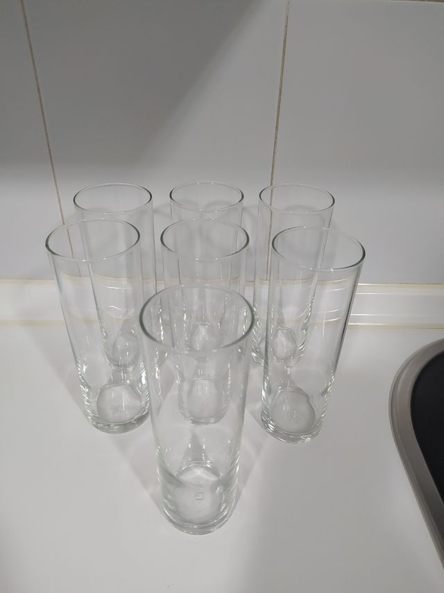 7 vasos de tubo cristal