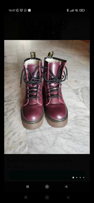 Botas burdeos de plataforma con forro de segunda mano por 20 EUR en Tomares  en WALLAPOP