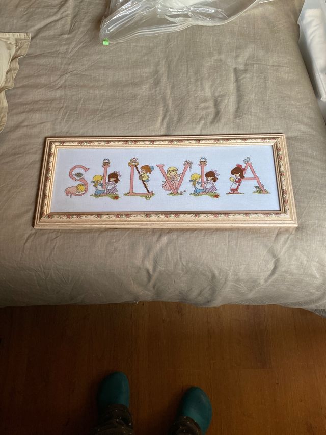 Cuadrito infantil con el nombre de Sílvia