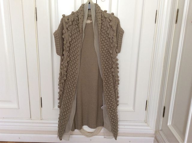 Chaqueta bdba color topo con cinturón talla L