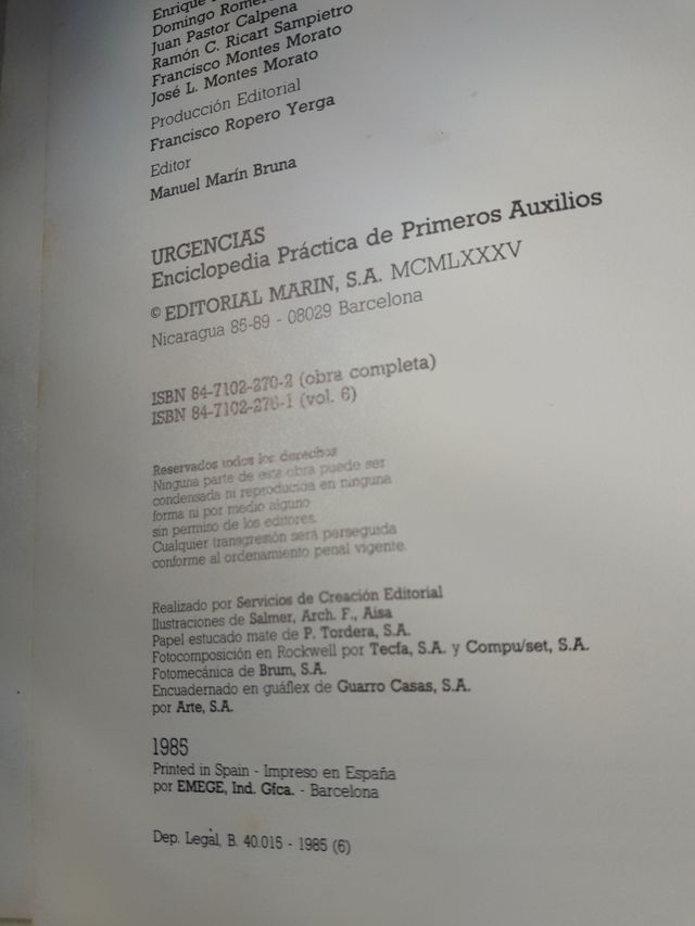 URGENCIAS ENCICLOPEDIA PRACTICA PRIMEROS AUXILIOS