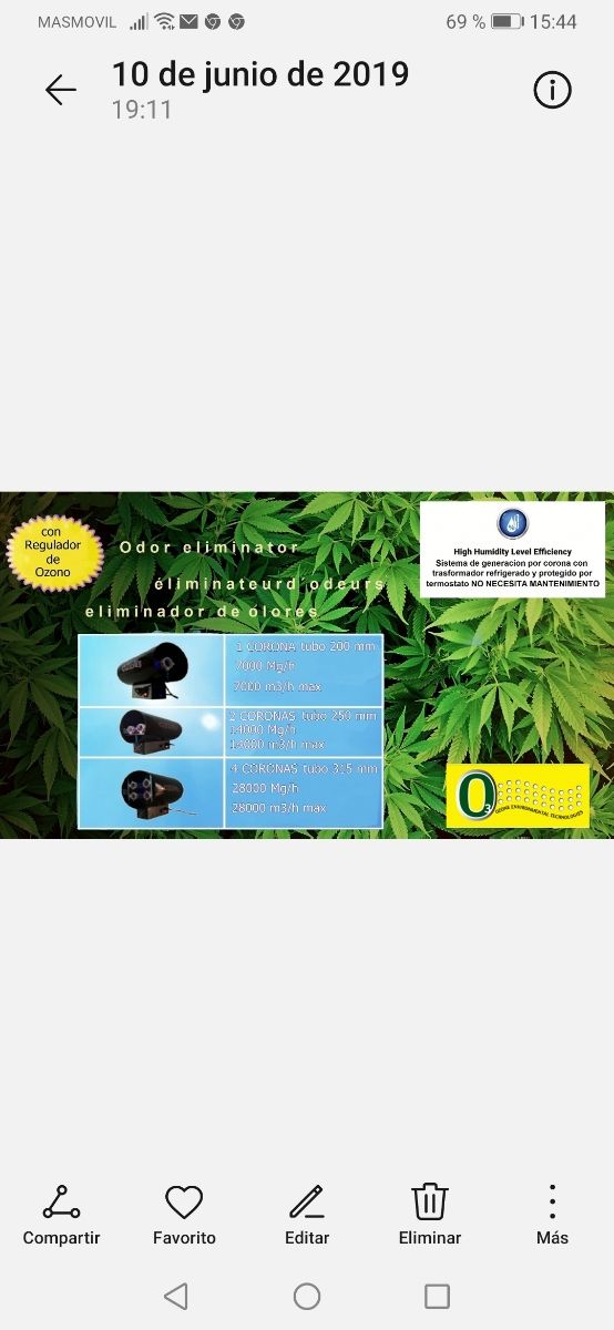 generador ozono conducto