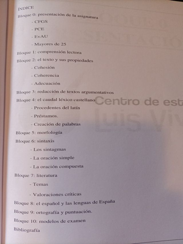 LENGUA Y COMENTARIO DE TEXTO LITERATURA ESPAÑOLA