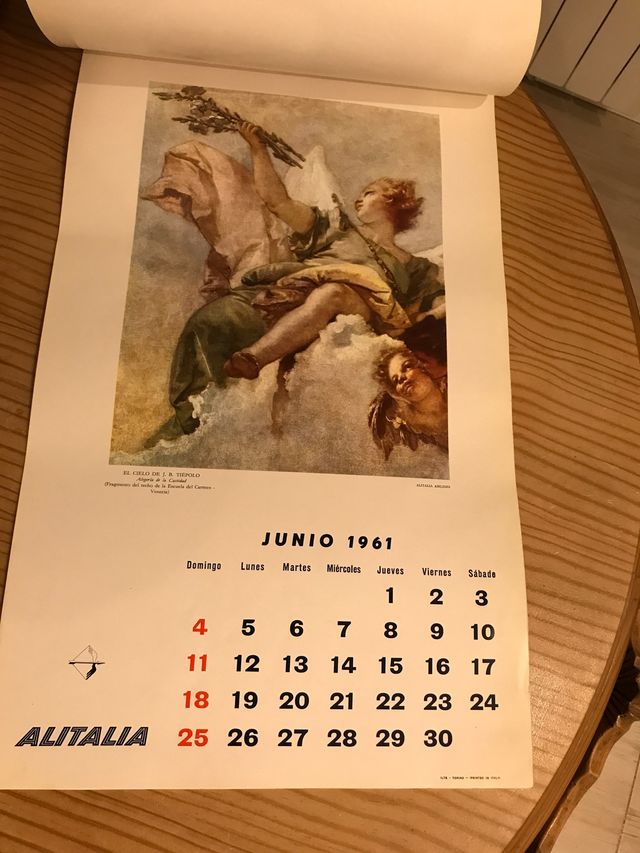 Arte Láminas Tiépolo Calendario 1961