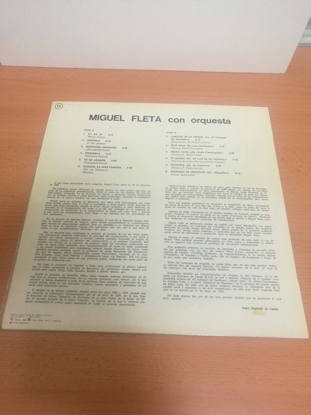 DISCO VINILO - MIGUEL FLETA
