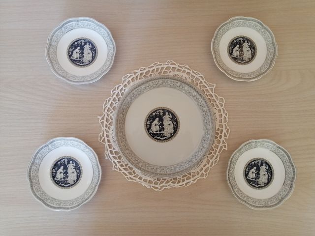 Set 5 vecchi piattini marchiati "Venetian Lagoon.