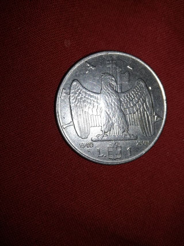 1 lira fascio 1940 epoca duce Mussolini