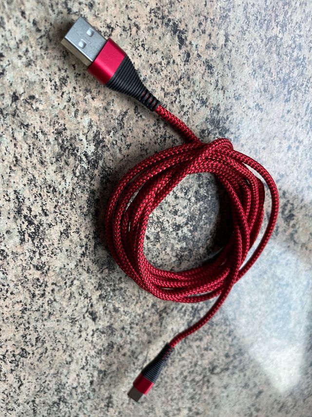 Cable Type C 2 metros color rojo Android Altavoz