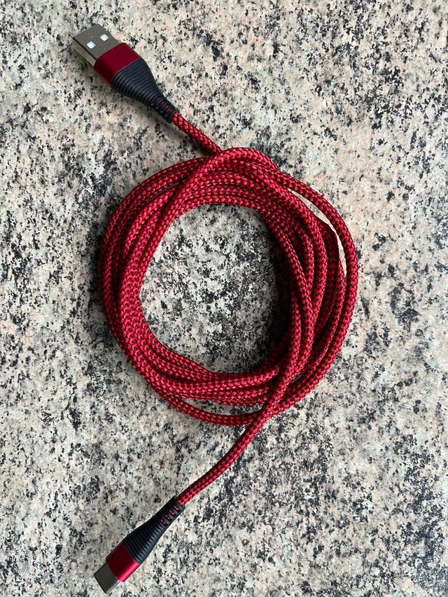 Cable Type C 2 metros color rojo Android Altavoz
