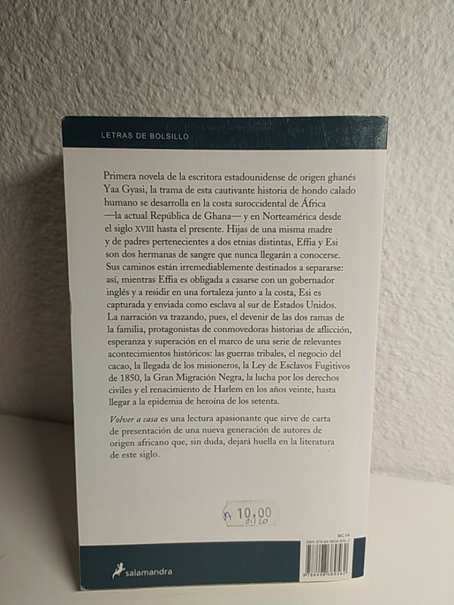 Libro novela "volver a casa"