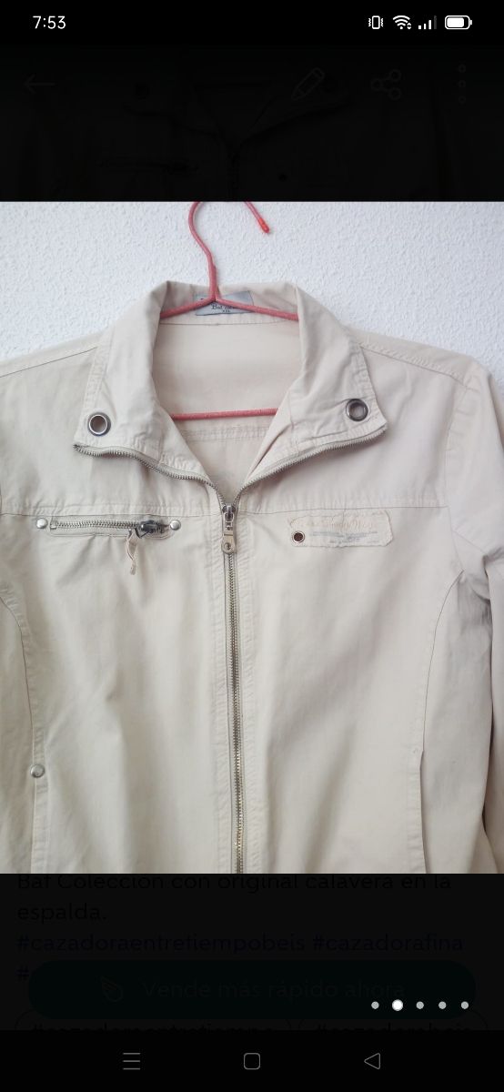 Cazadora beis entretiempo