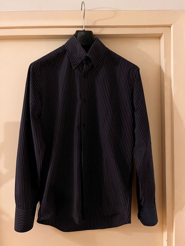 Camicia blu a righe uomo tg 40