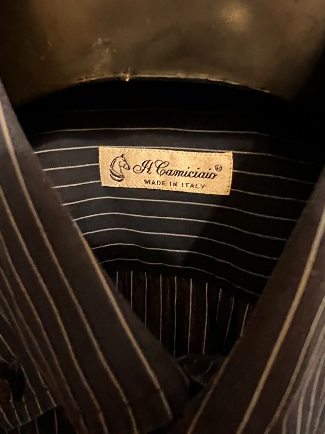 Camicia blu a righe uomo tg 40