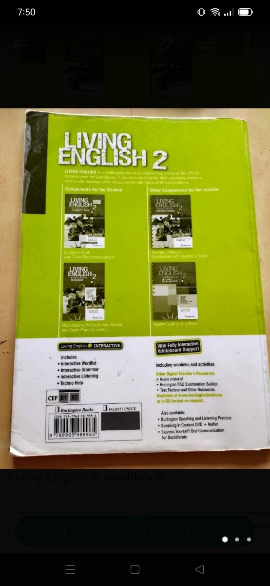 Libro inglés 2 bachillerato Living English