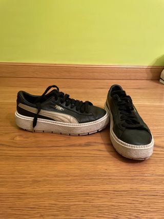 puma basket platform negras