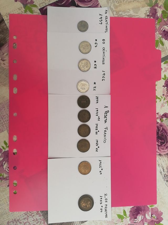 Lote 10 monedas pesetas de Franco