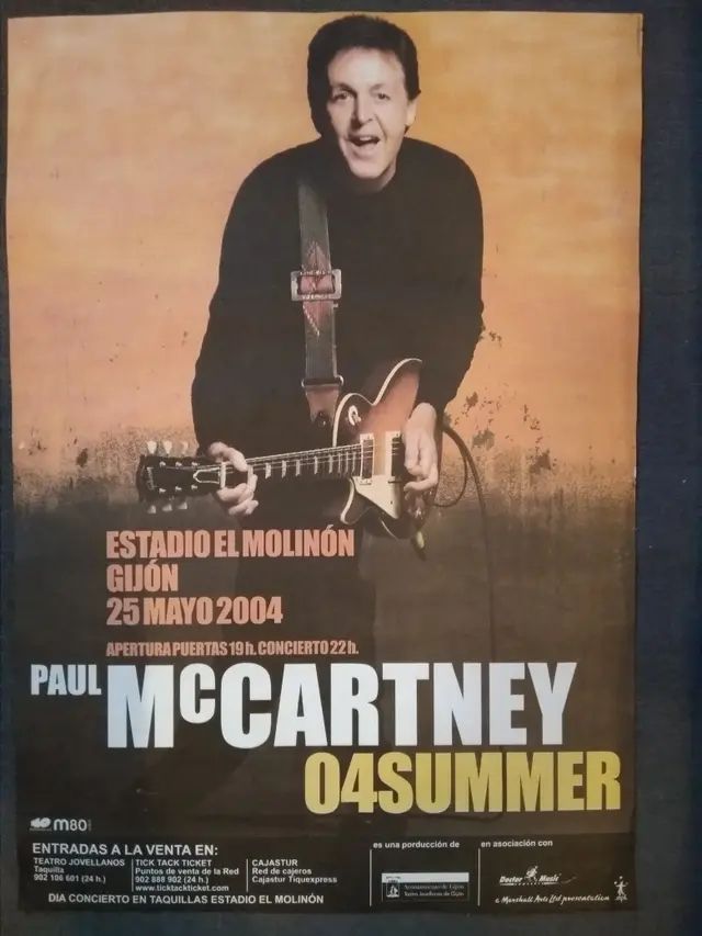 PAUL McCARTNEY - CARTEL PROMOCIONAL GIJON 2004