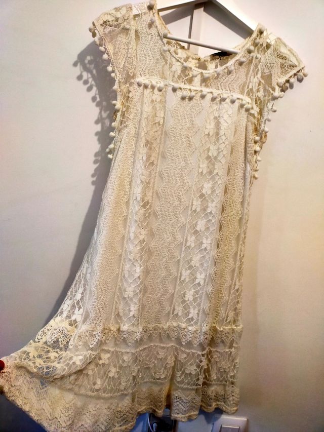 vestido encaje hilo ganchillo