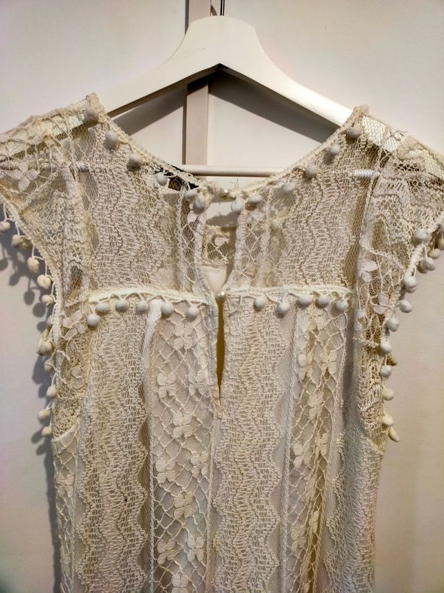 vestido encaje hilo ganchillo