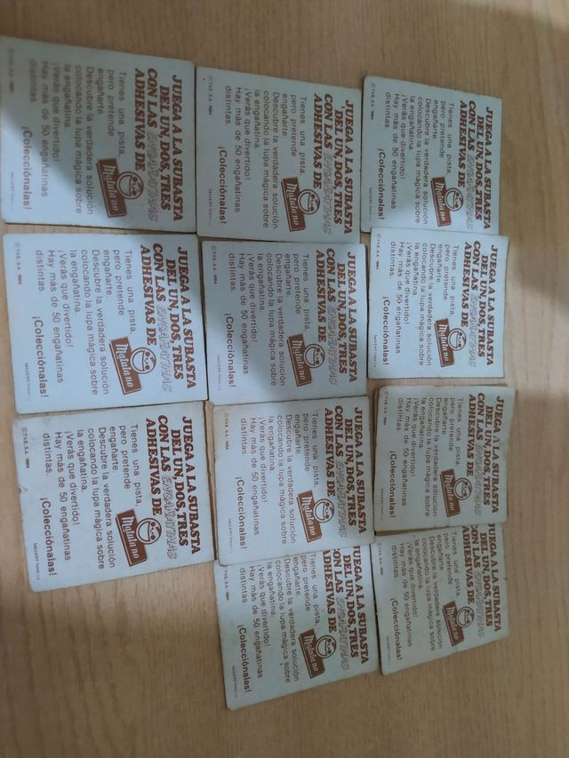 Pegatinas uno, dos tres años 80