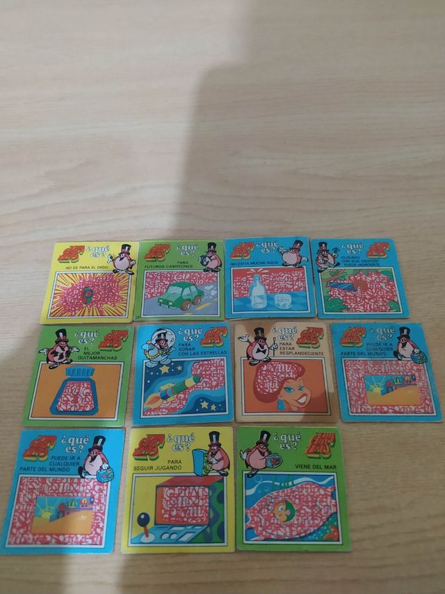 Pegatinas uno, dos tres años 80