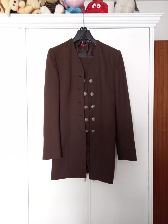 TRAJE CHAQUETA FALDA MARRÓN - TALLA 42 (MUJER)