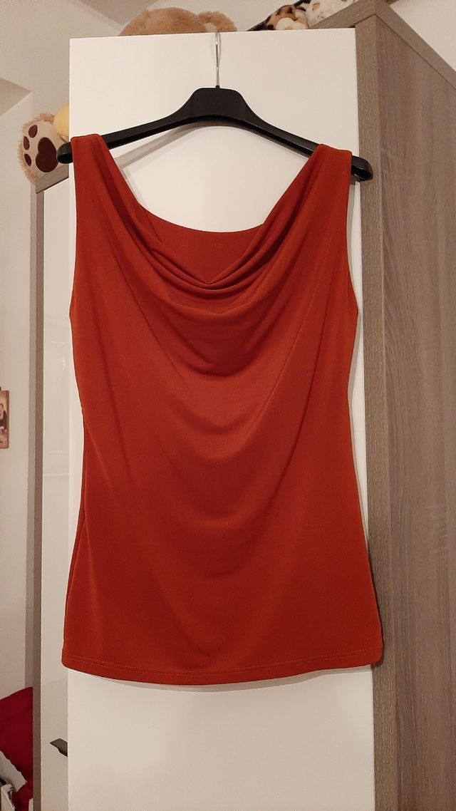 🔴 Top viscosa arancione