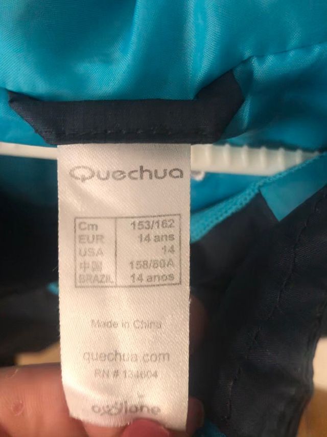 Casaco Quechua azul tamanho 14