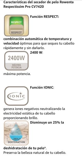 Secador ROWENTA Mod. CV7420 Iónic Ceramic 2400W de segunda mano por 12 EUR  en A Coruña en WALLAPOP