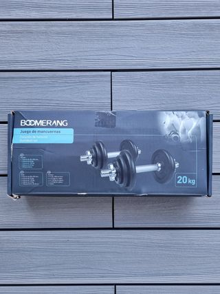 juego de mancuernas 20 kg boomerang