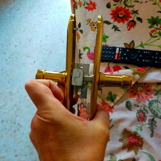 5 Manillas para puertas interior,de latón dorado