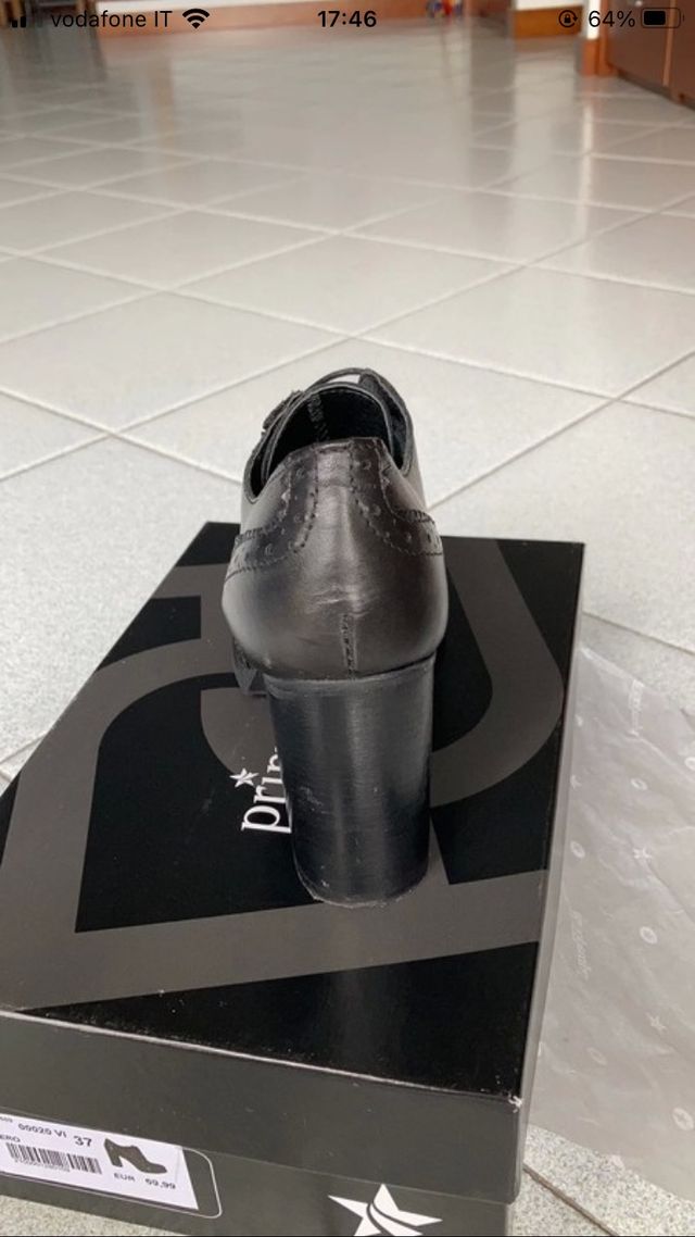 Scarpe francesine con tacco nere Primadonna