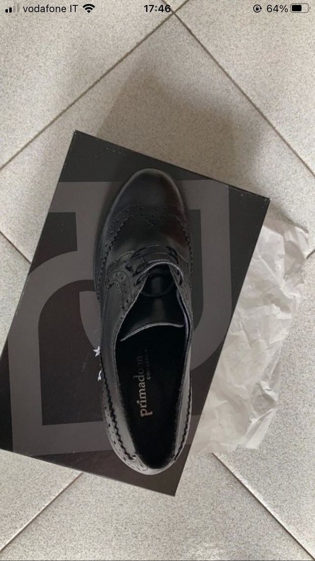 Scarpe francesine con tacco nere Primadonna