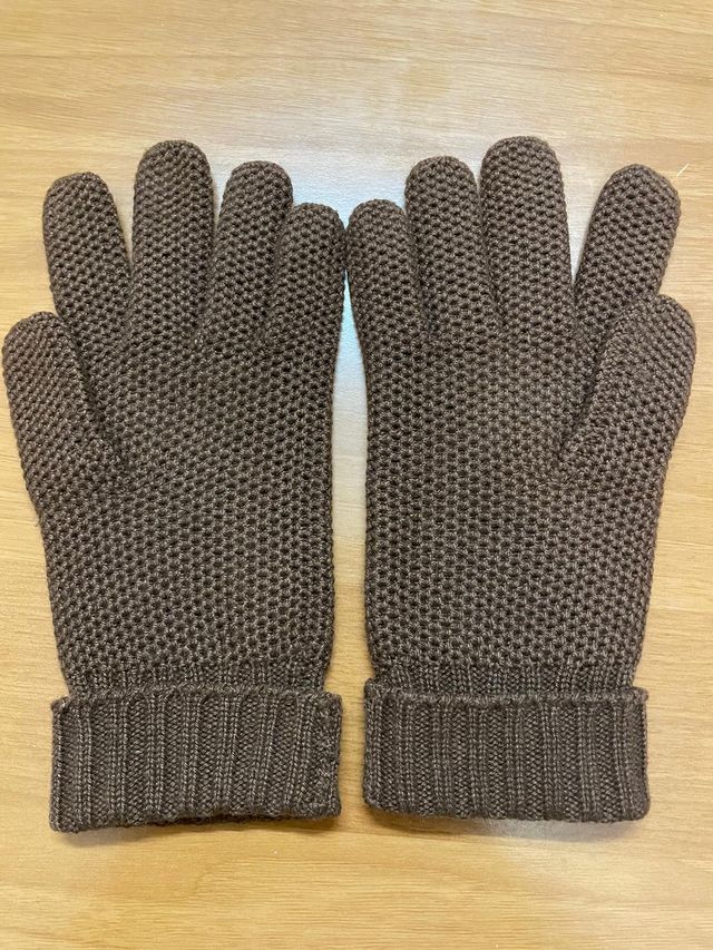 Guanti misto cashmere nido d’ape