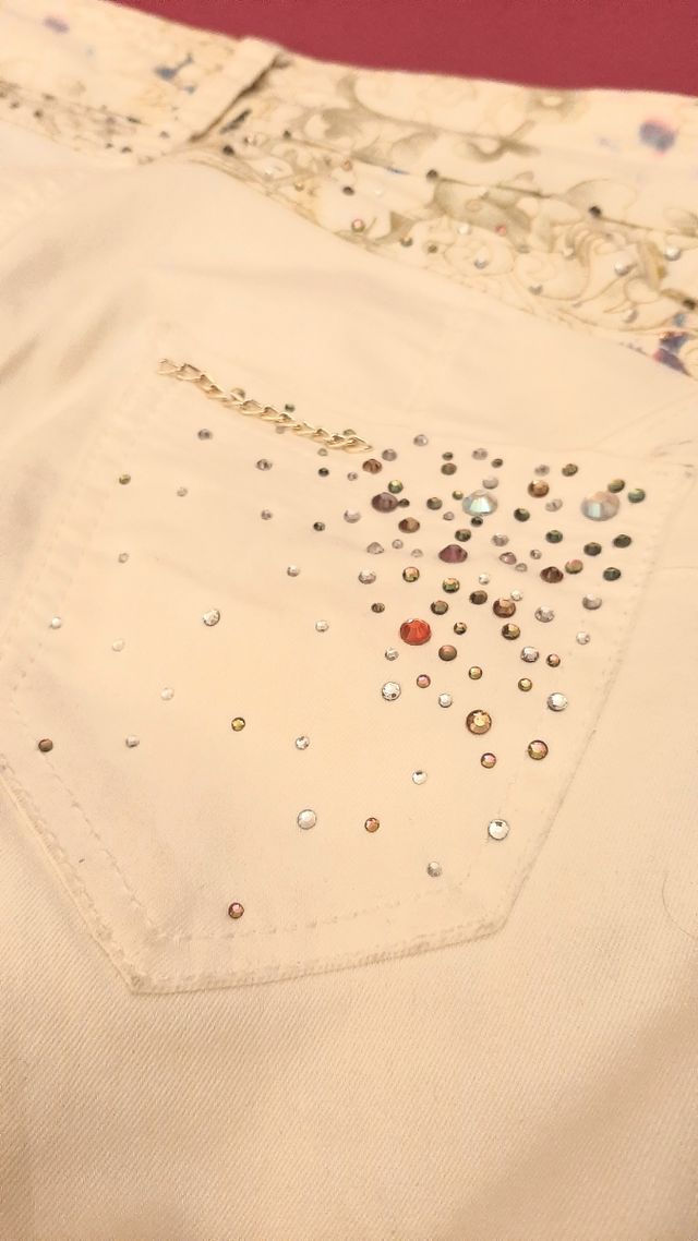 🔴 Pantalone vita bassa con strass