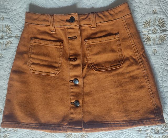 Falda vaquera marrón clarita