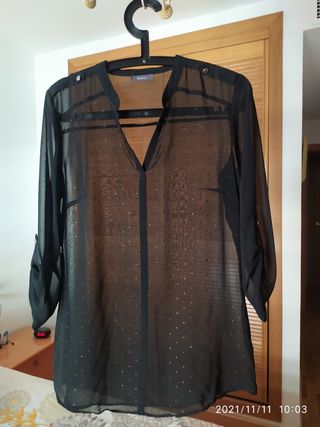 blusa de gasa negra