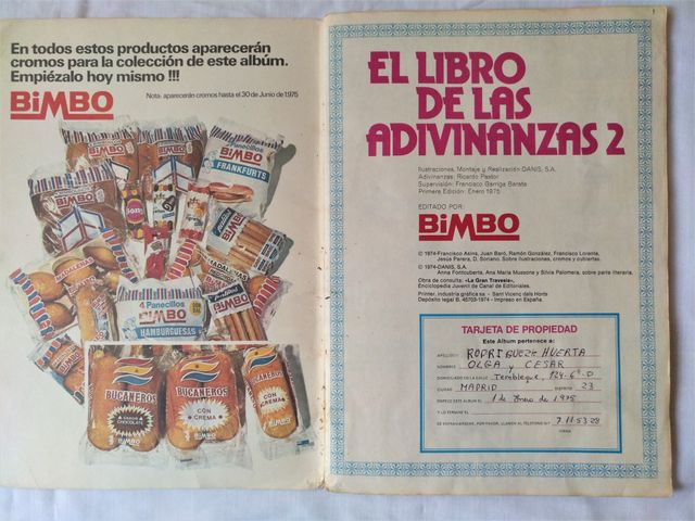 El libro de las adivinanzas 2 - ALBUM INCOMPLETO