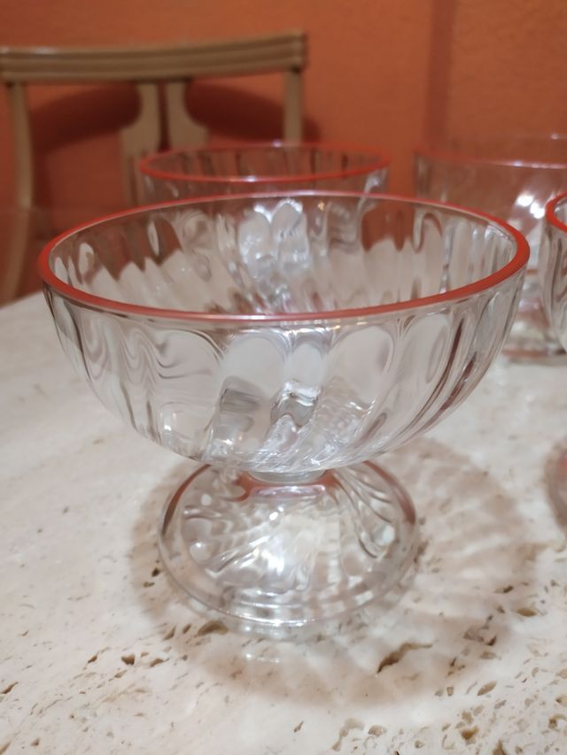 Juego Copas Helado/Macedonia Vintage.