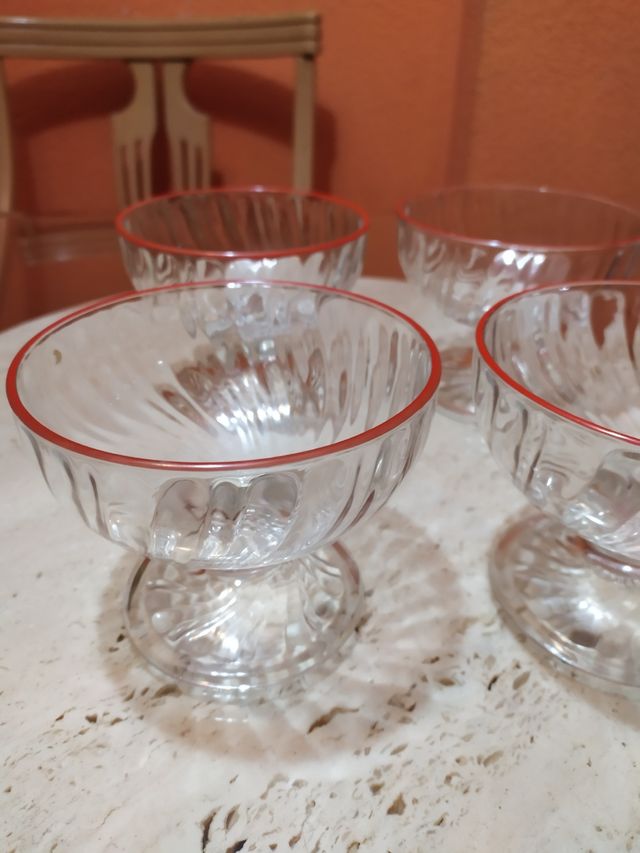 Juego Copas Helado/Macedonia Vintage.