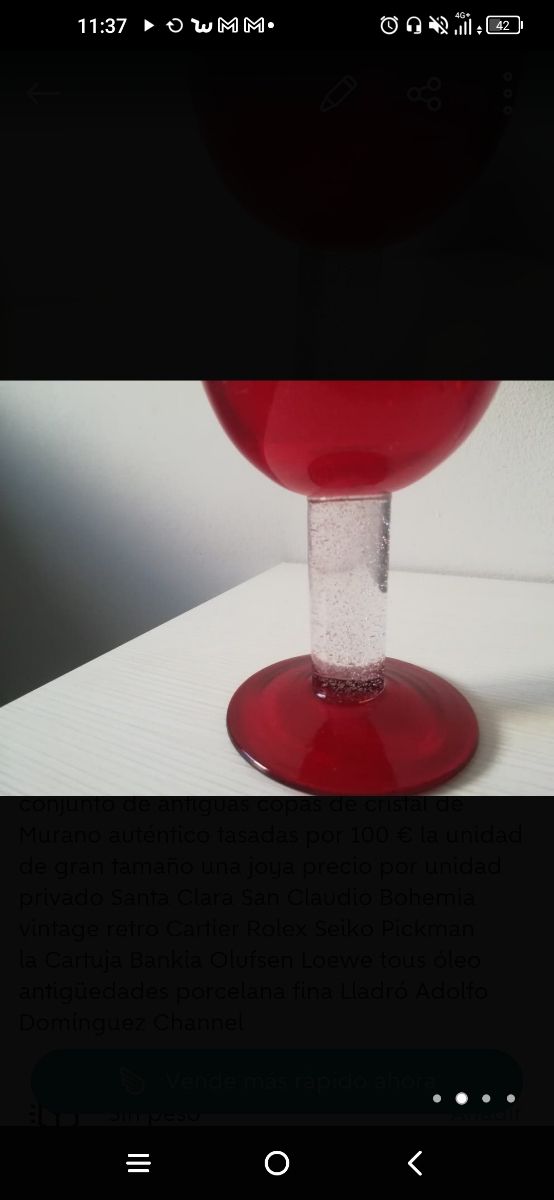 copas auténticas de cristal de Murano