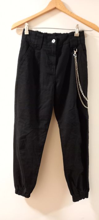Pantalones | PantalóN Jogger Pique Felpa Negro | Bershka Hombre – Acro Marco