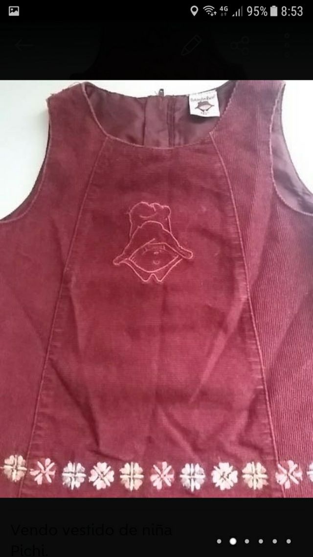 Vestido pana niña.Talla 2años