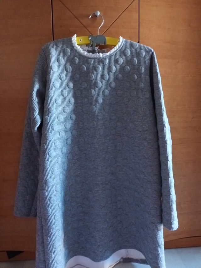Vestido gris Andrea Milano T. 14