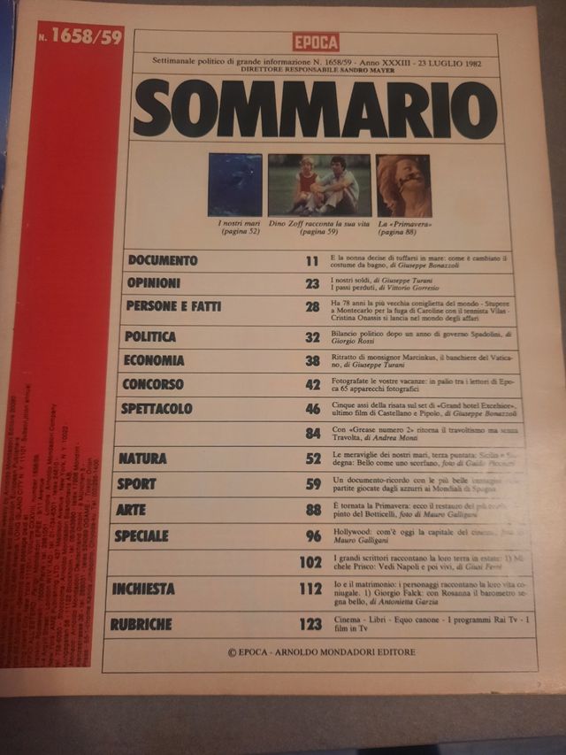 Epoca Italia campione del mondo 1982