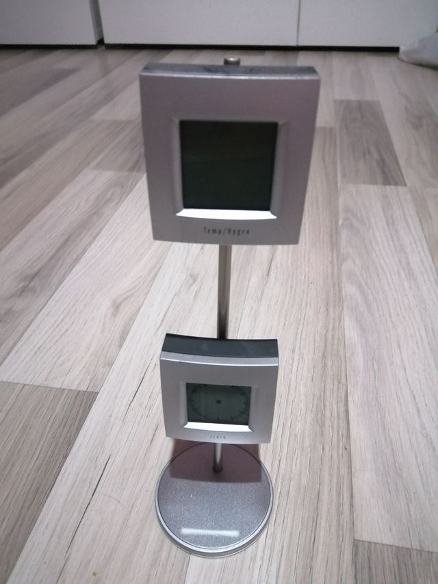 Termometro, igrometro e orologio