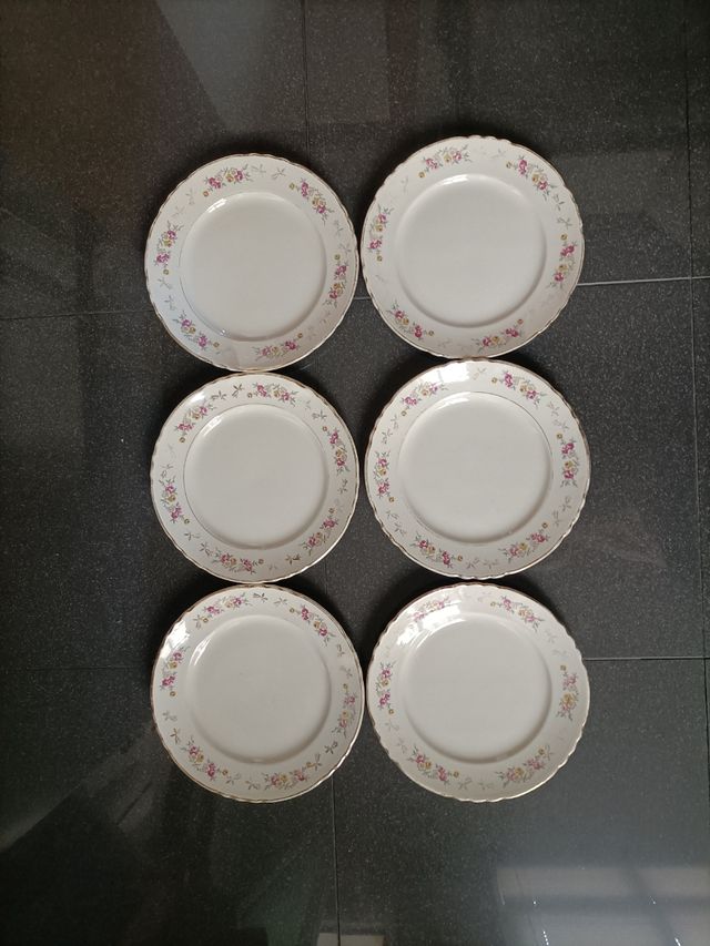 Platos porcelana antiguos 6ud.