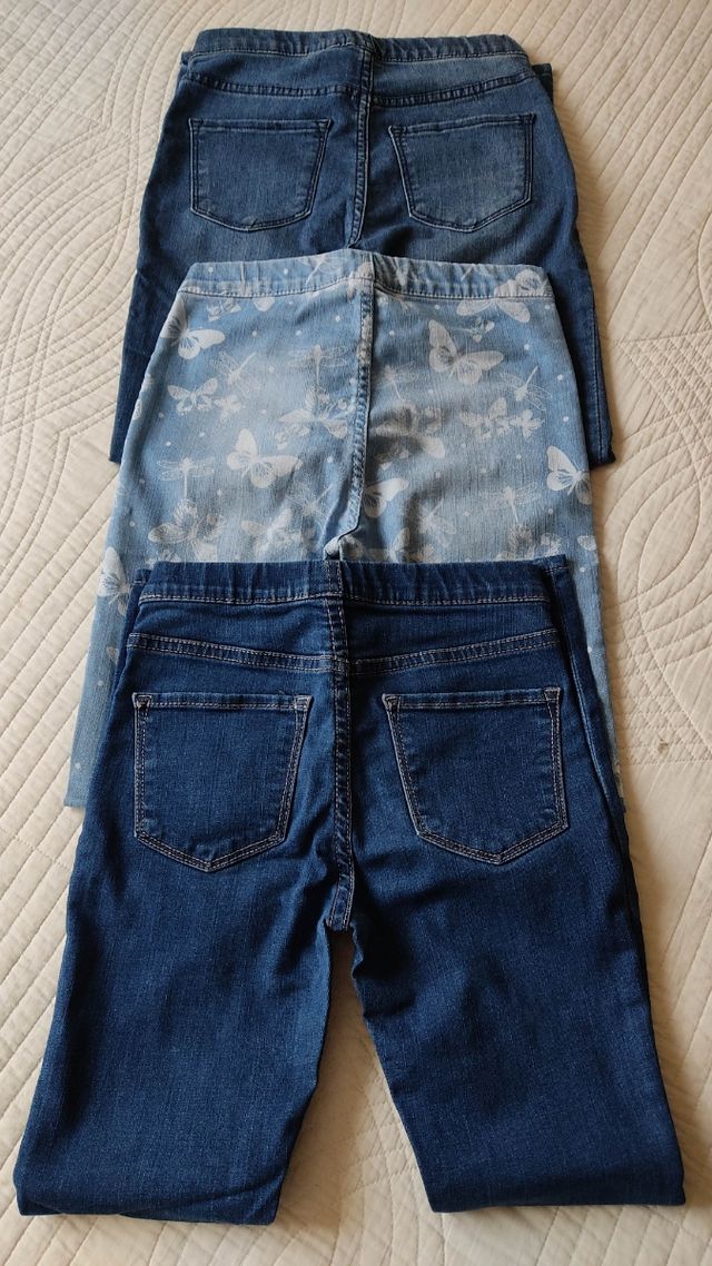 3 Leggings vaqueros niña T 8-9